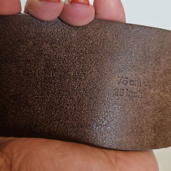 Olsen Europe Vintage Leather Buckle Belt 4 Army Green - Picture 7 of 16